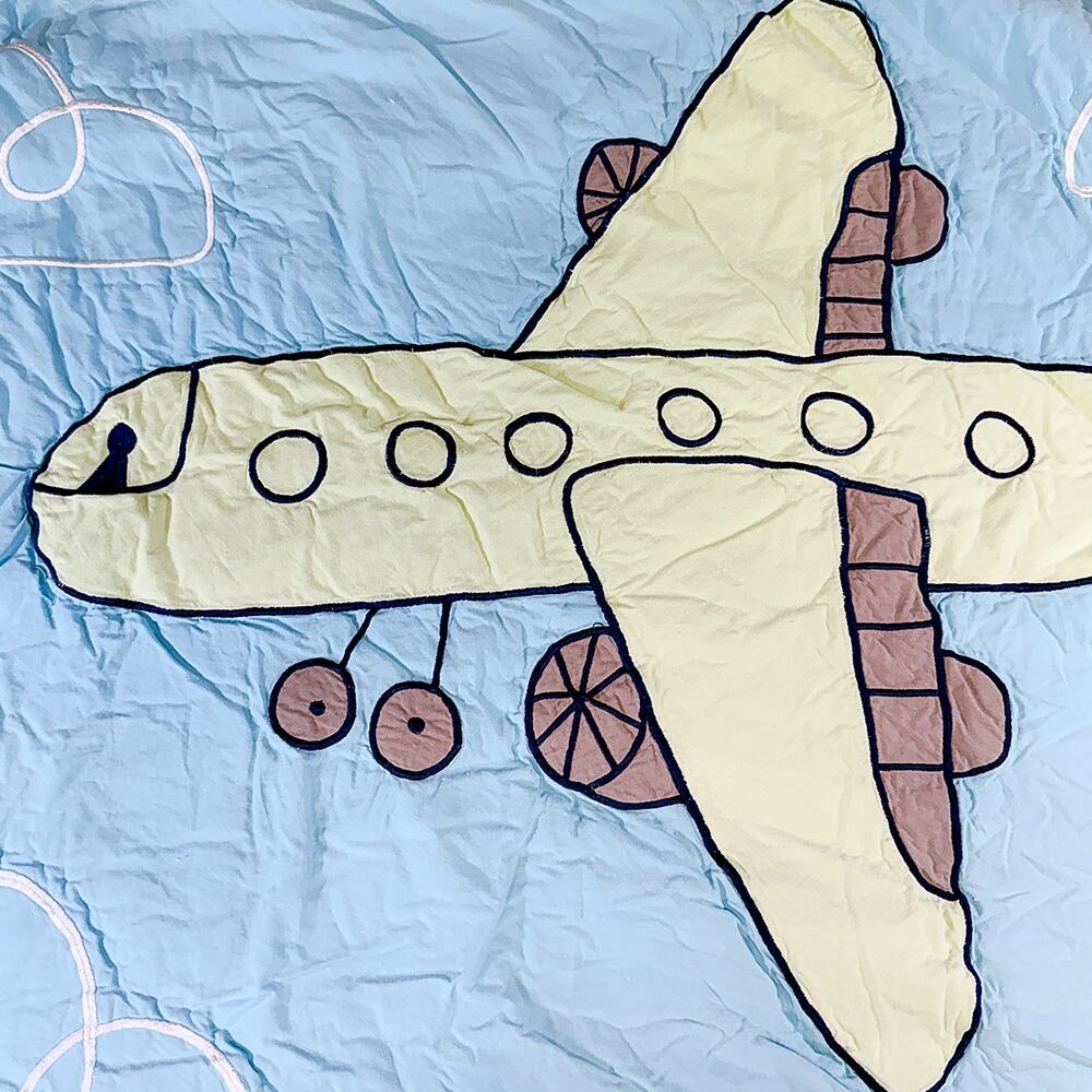 Crate & Barrel Land of Nod "Fly with Me" Airplane Kids Bedding Comforter Full - Picture 6 of 10